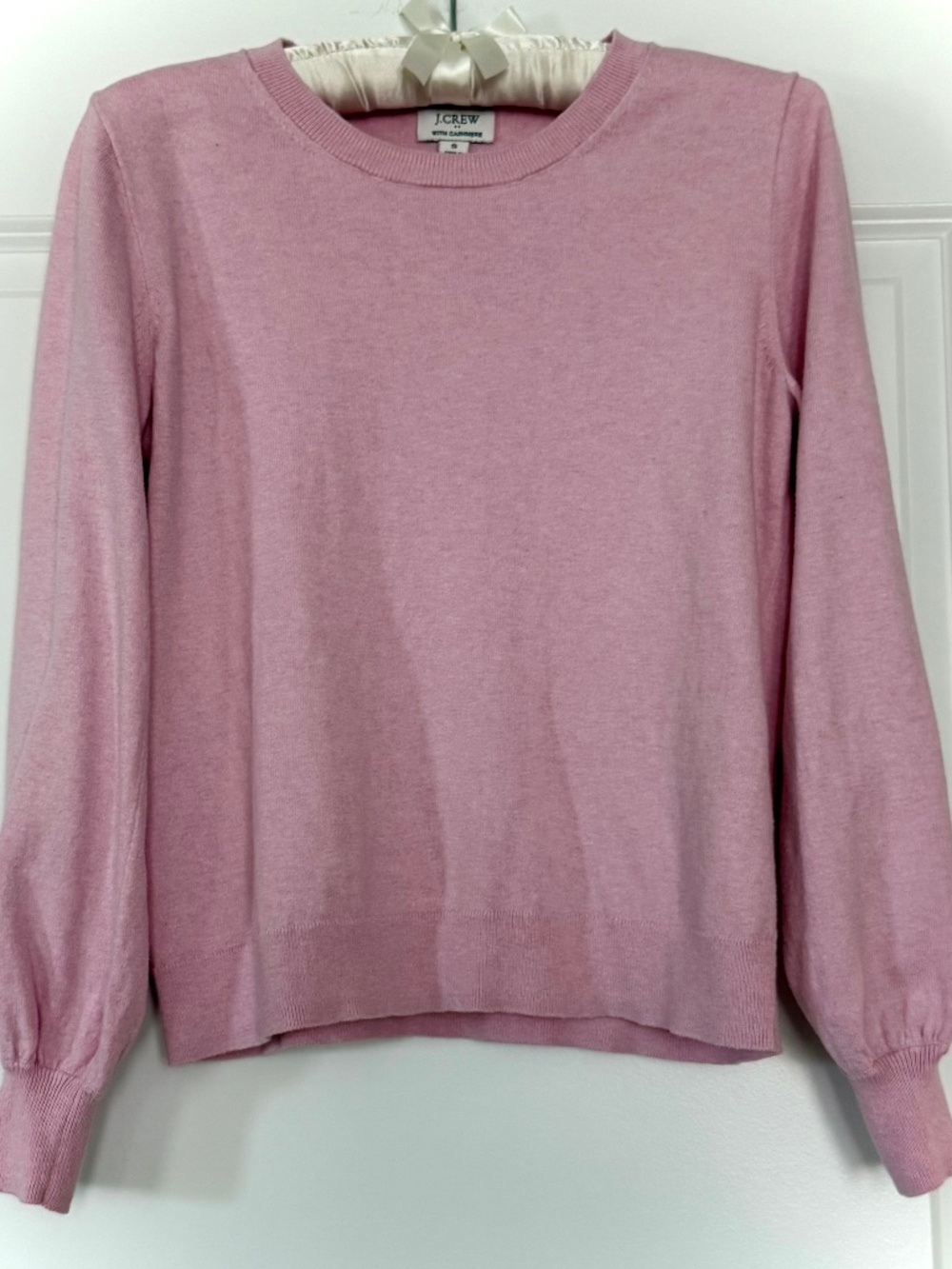 J. CREW COTTON/CASHMERE LIGHT PINK WOMEN's SWEATER SMALL
